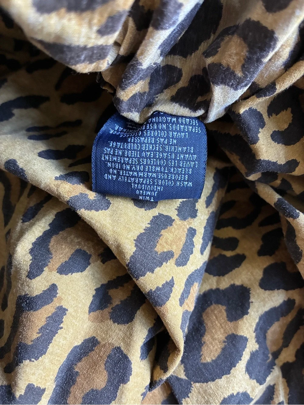 Vintage Ralph Lauren Home GuinevereLeopard-Print Fitted Sheet in Brown and Cream